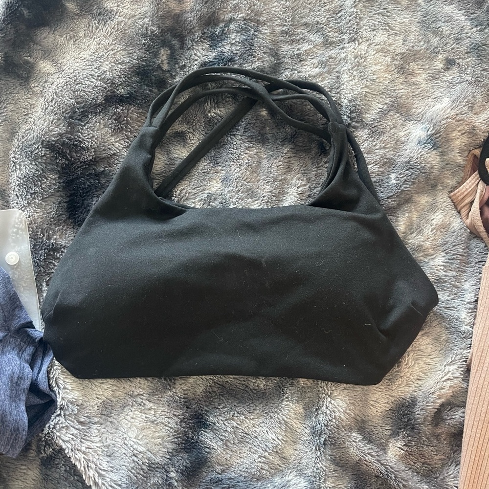 Black Sports Bra with Minimalist Design
